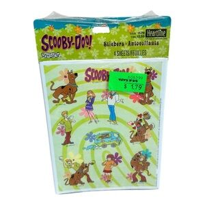 Vintage Cartoon Network Scooby-Doo 4 Sheets of Stickers by Heartline 1999 Sealed